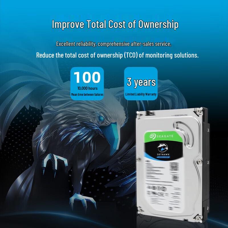 Seagate SkyHawk 8TB 3.5-inch Surveillance Hard Drive with SATA Kit