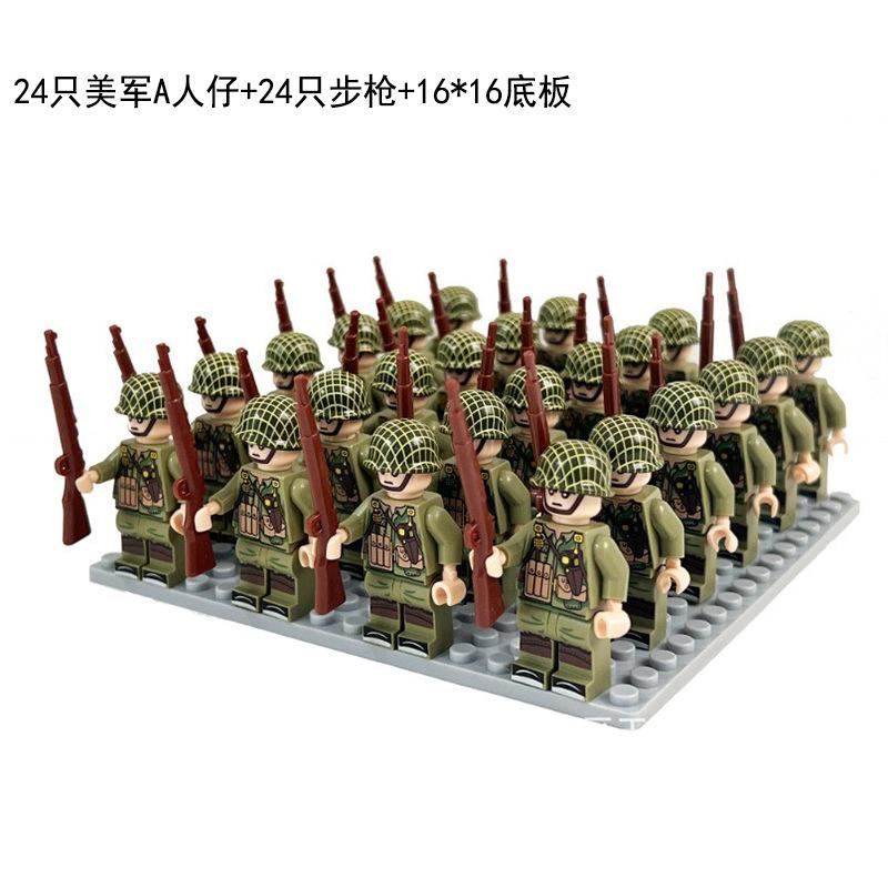 24PCS World War II Troops, American, Soviet Union, China, British Soldiers, Mini Action Figures, Humanoid Dolls, Toy Boys.