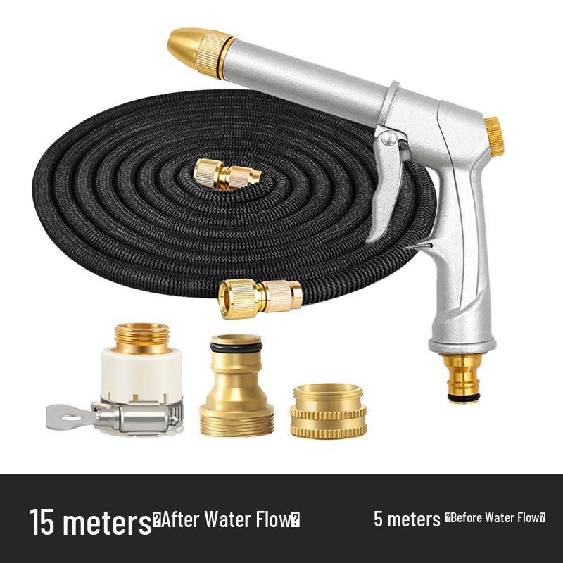 High-Pressure Car Wash Water Gun Set with Telescopic Hose and Garden Cleaning Nozzle