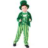 Grünes Leprechaun Kostüm für Kinder Halloween Party Irisches Feen Outfit Mit Kleeblatt Spitze Blazer Anzug