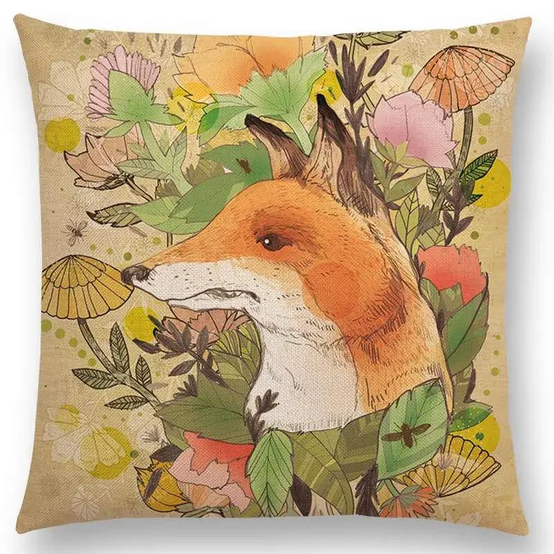 Floral Fantasy Fairy Tale Wonder World Cushion Cover Dreamscape Animals Deer Bird Fox Unicorn Owl Flowers Sofa Throw Pillow Case