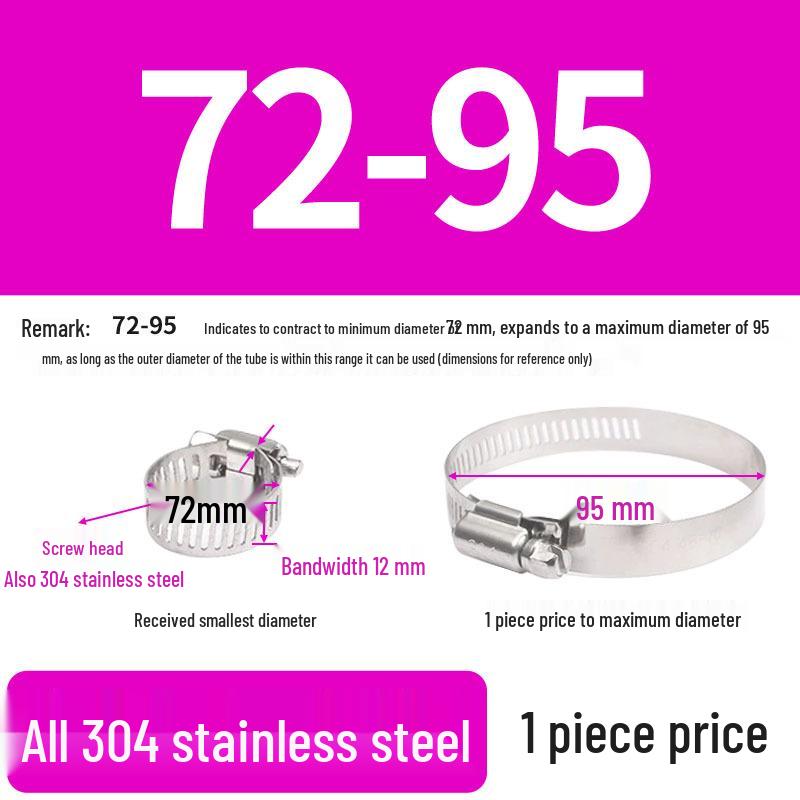 304 Edelstahl Schwerlast Schlauch- und Rohrschelle Clip