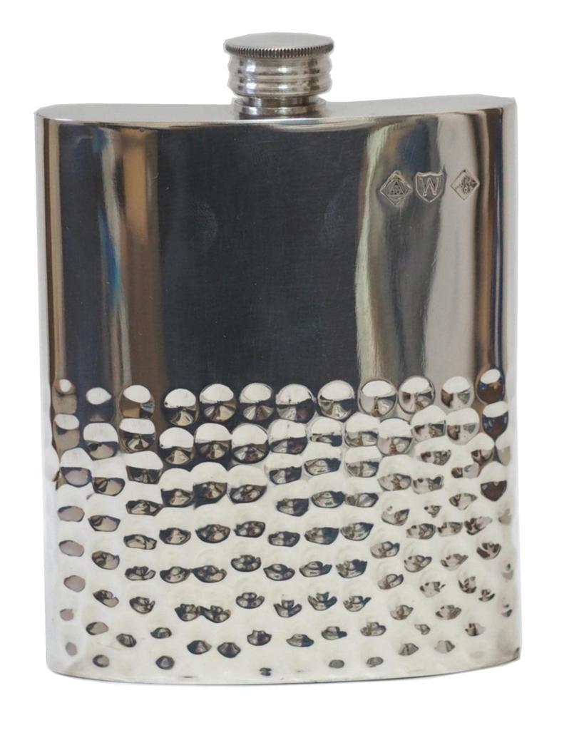 Pewter Skittles 6oz 6oz Pinder Pewter Flask Hammered Bros. (Half SP-081)