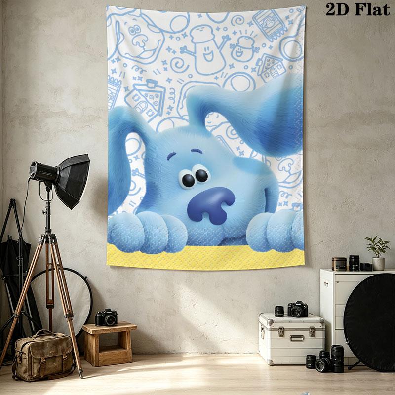 Blue'S Clues Wall Tapestry Aesthetic Wall Hanging Printed Fabric Blanket Decorative Tapestries For Bedroom Living Room Home Decor