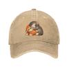 Punch The Monkey Cuddling Stuffed Animal Meme Baseball Cap Sun  Hunting Camping Breathable Washed Hip Hop Hats Baseball Caps