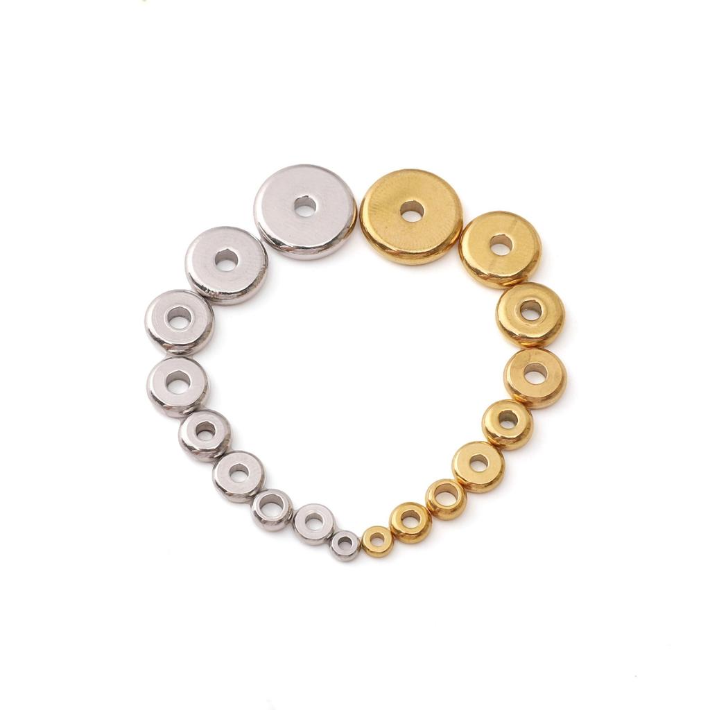 5-100 Piezas Acero Inoxidable Espaciadores Circulares Planos Para Pulsera DIY Collar Accesorios para Hacer Joyería