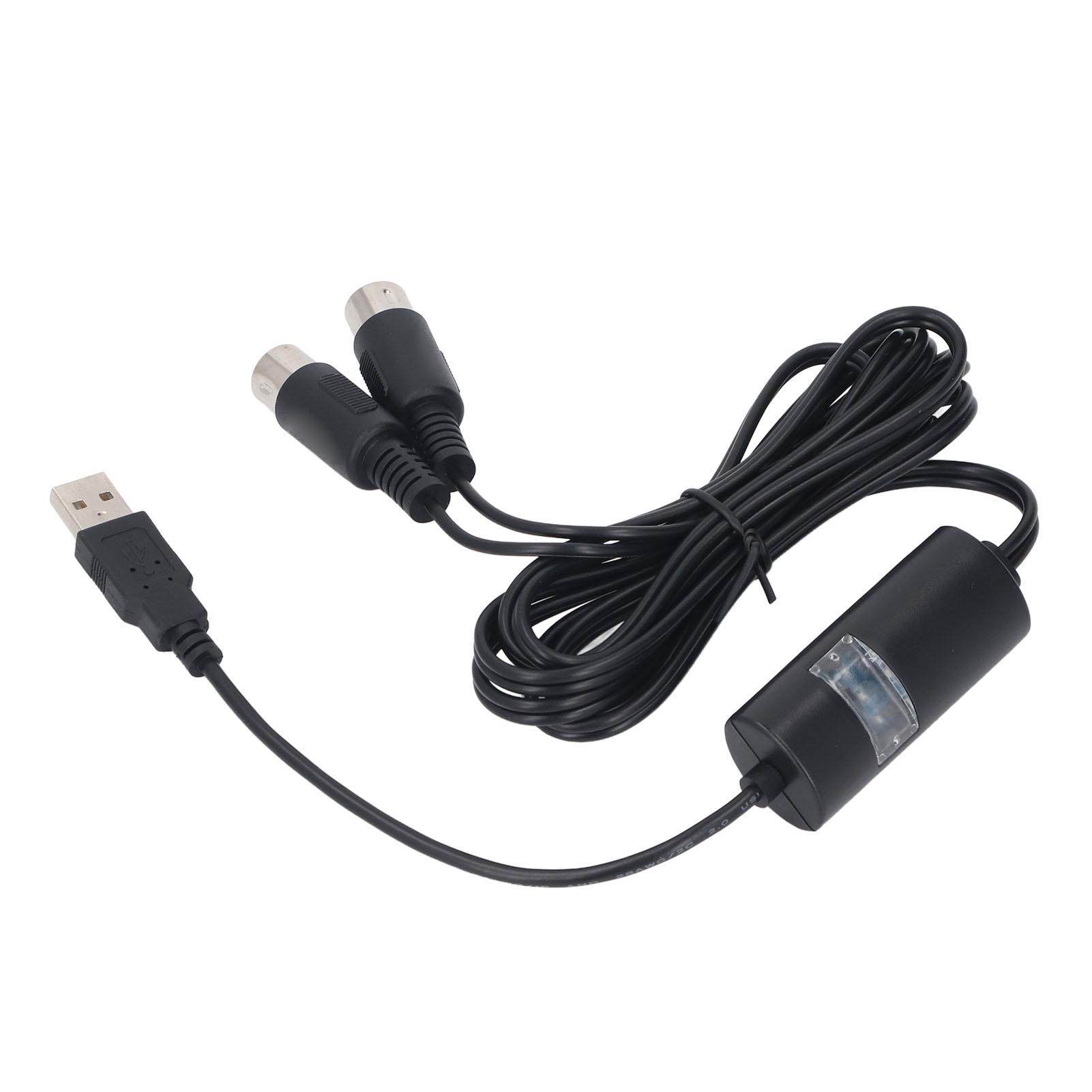 Кабель USB - MIDI 5 футов Адаптер интерфейса USB MIDI Кабель-конвертер MIDI - USB для музыкальной клавиатуры, пианино к ПК, ноутбуку