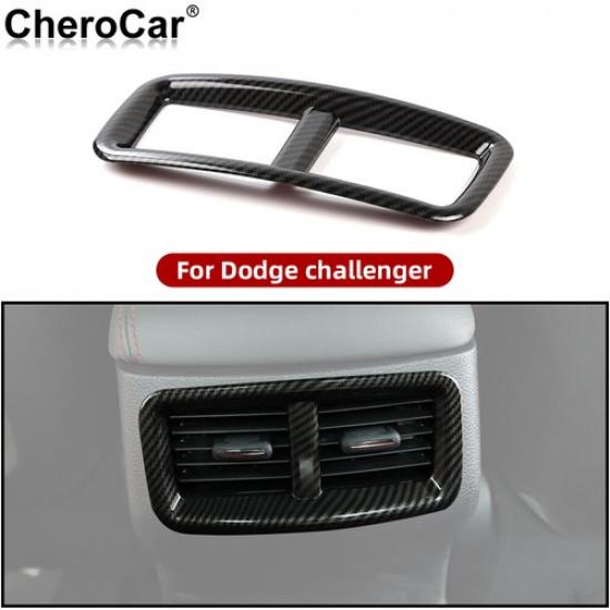 Carbon Fiber ABS Rear Air Vent Outlet Panel Trim Frame For Dodge Challenger 15+