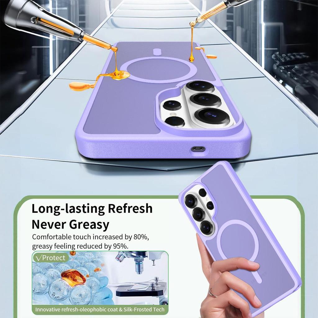 Rugged Skin Feel Magnetic Matte Phone Case For Samsung Galaxy S26 S25 S24 S23 S22 Ultra Plus FE S25Edge Anti-drop Protect Cover