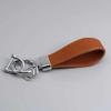 PU Leather Car Keychain Men's and Women's Bag Anti Lost Key Ring Waist Hanging Retro Laser Engraving Customized Keyring Gift