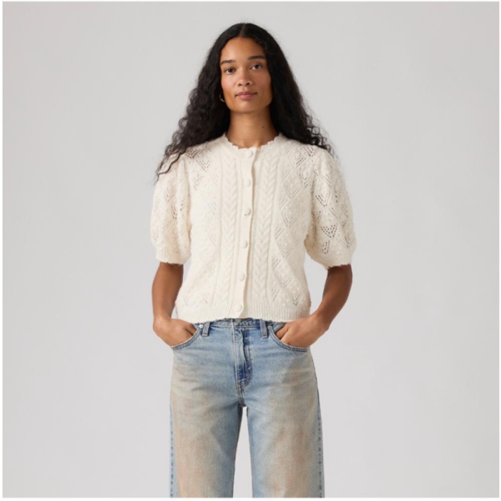 Levi S Women Pauline Pointelle Short Sleeve Cardigan 005a8 0000 85(S)