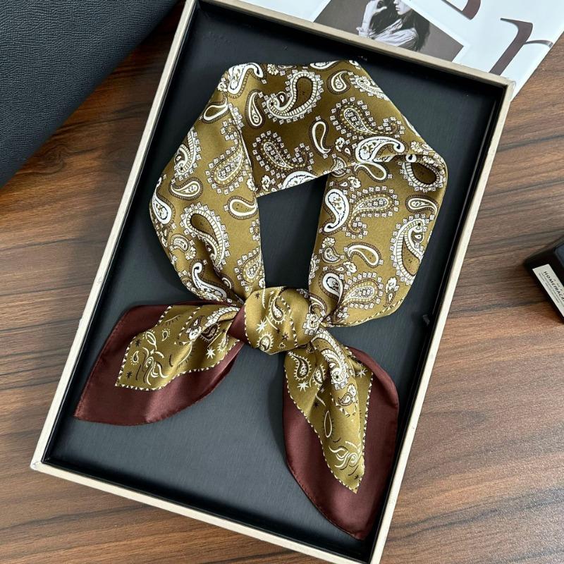 Polka Dot Silk Scarf Square Scarf High-end New Versatile Decorative Scarf Scarf Scarf Neck Cashew Flower Scarf Shawl Can Be Used As a Tube Top