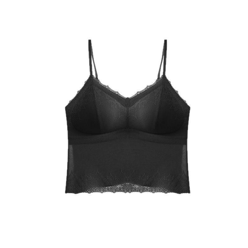 Lace Suspender Summer Thin Free Bra Seamless Backing Top Thin Anti-light Vest -