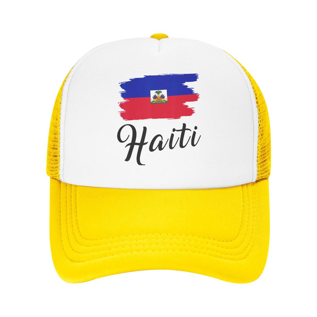 Haiti Flag Haitian Mesh Baseball Caps Adult HipHop Sun Hats  Hats Breathable Summer Trucker Hat