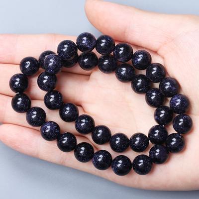 Forniture per feste in casa per collane, bracciali, perline distanziatrici sciolte da 4, 6, 8, 10 e 12 mm, perline di pietra arenaria blu naturale, rotonde, fai da te, per realizzare gioielli