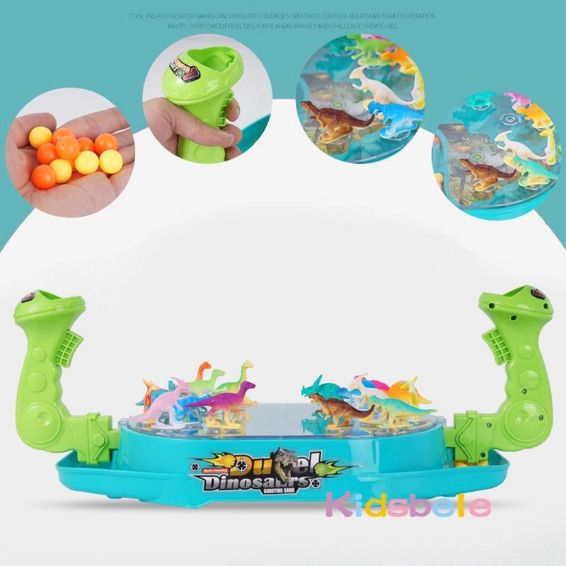 Children Catapult Marble Toy Dinosaur Battle Board Play Parent-Child Double Game Machine Educational 2-Player Battle Table Games