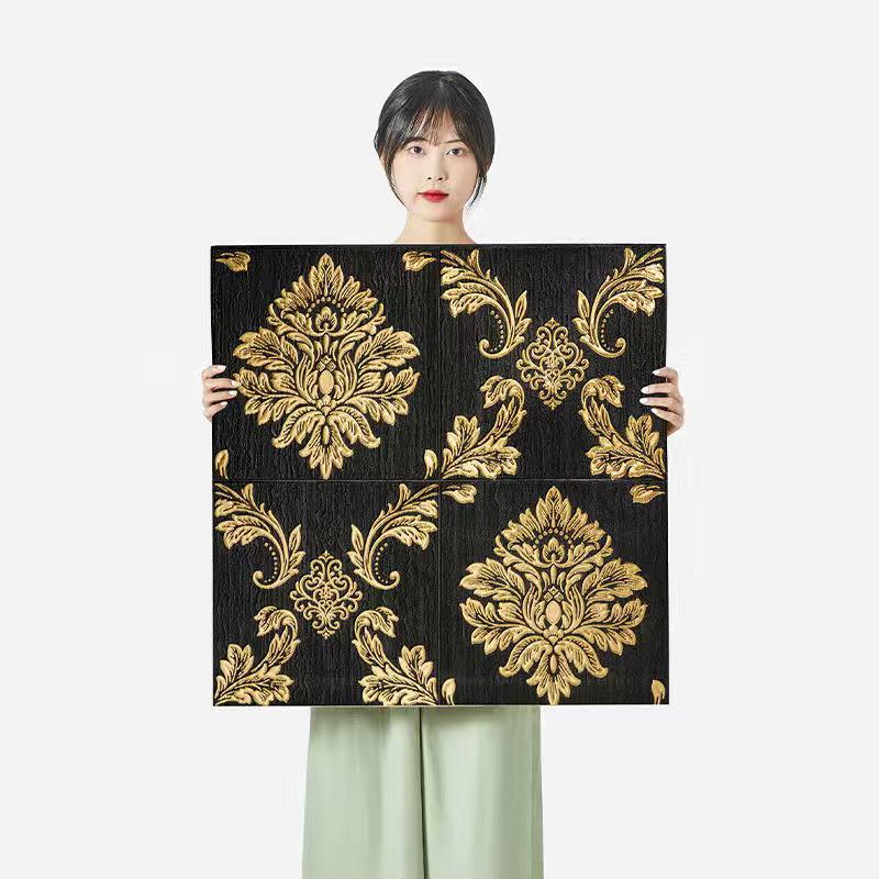 3D Self-Adhesive Foam Wall Sticker - Waterproof Embossed Wallpaper for Living Rooms & Bedrooms