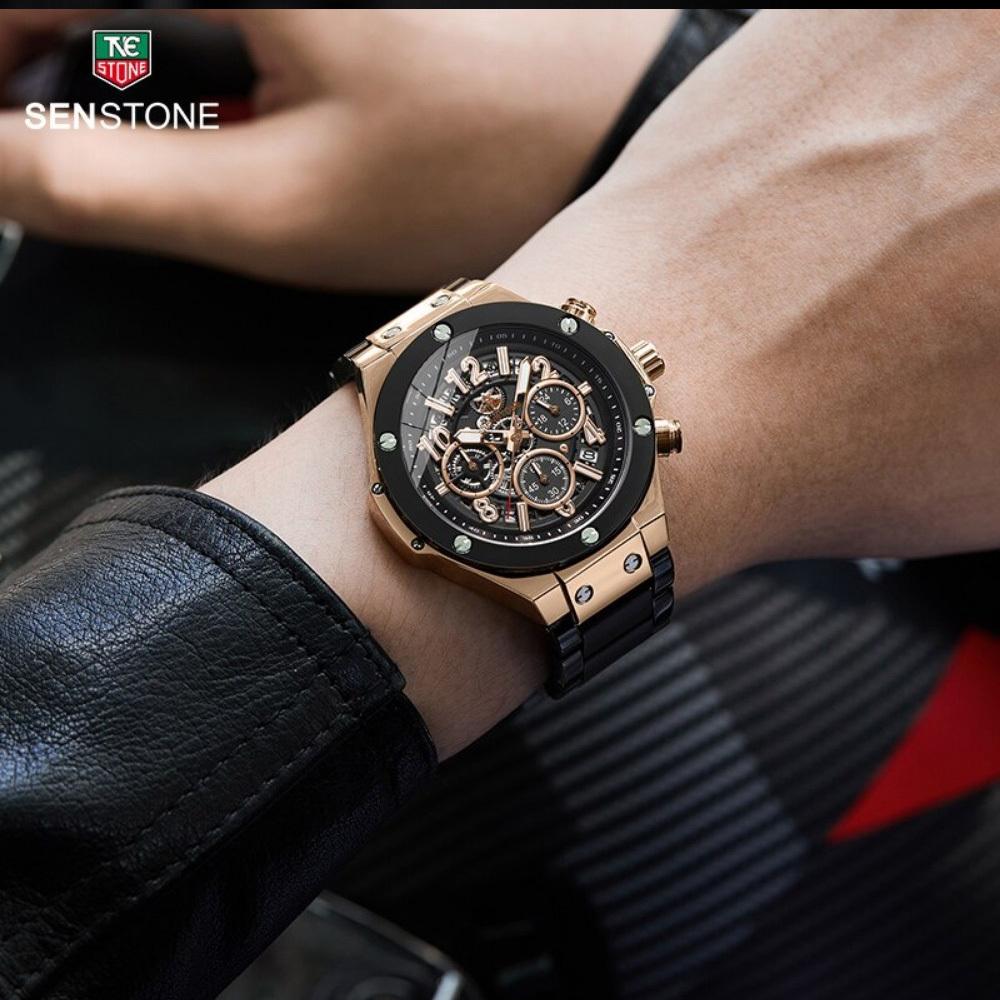 Fashion Men Sports Calendar Watches Chronograph 24 Hours Waterproof Quartz Watch Mens Business Luxury Stainless Steel Wristwatch