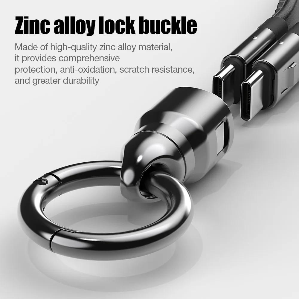 Portable Keychain USB C Charger Cable Short 240W 5A Fast Charging Cord  Type C Short Charging Cable for Phone MacBook Android