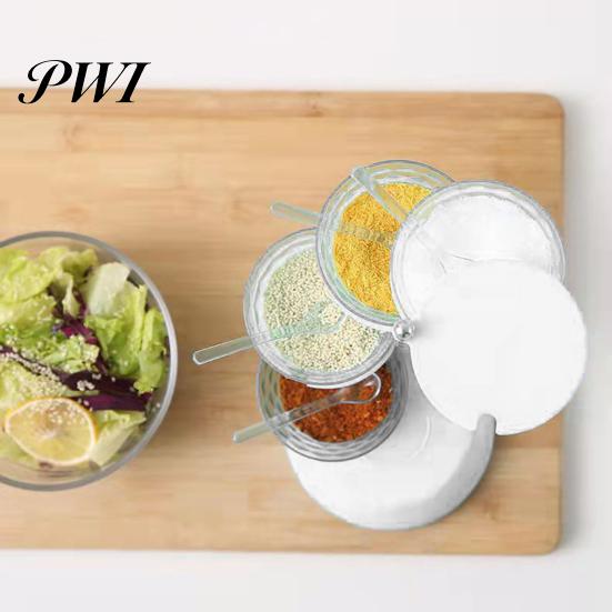 Spice Container Seasoning Box Multiple Layers Good Sealing Large Capacity Sugar Salt Transparent Rotatable Vertical Jar Kitchen Accessories