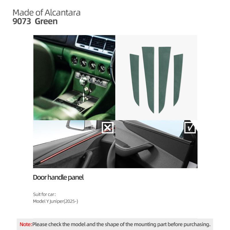 Betterhumz For Tesla Model Y Juniper 2025- Made of Alcantara Door Strip Decoration Trim Stickers Car Interior Tuning Accessories