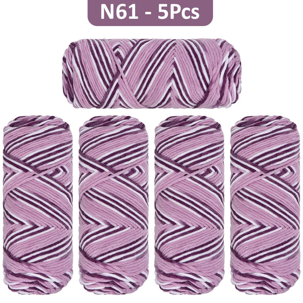 5pcs/pack Multicolor Gradient Yarn Balls, Soft Acrylic Yarn Threads, DIY Hand-Knitted Fashion Sweater, Scarf, Hat Crafting Kit