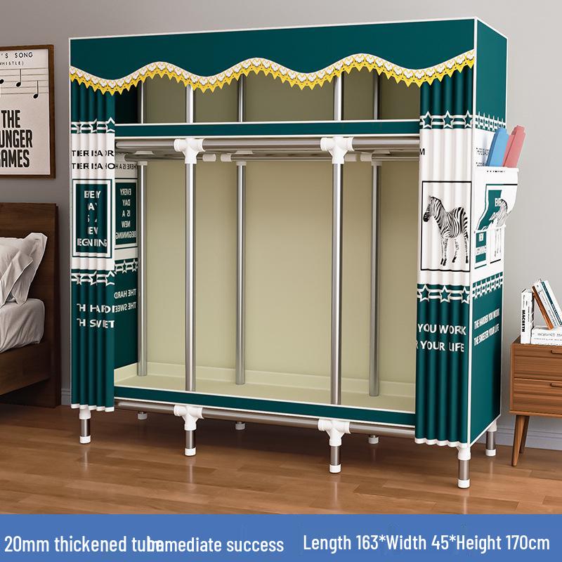 Compact Steel Frame Fabric Wardrobe: Easy Assembly, Economical Storage for Dorm or Rental Spaces (Model C4).