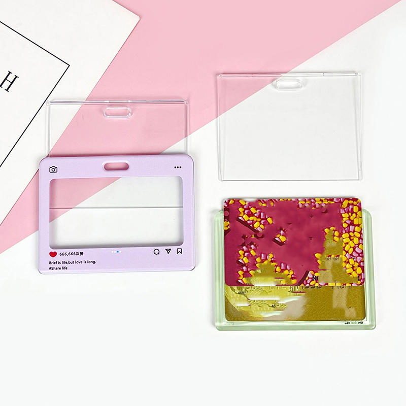 Dialog Box Transparent Card Cover Student Cartoon Slider Card Pack Game Card ID Card Set Pendant Anti-lost Card Holder