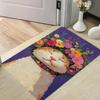 Green Grass Daisy Sleeping Orange Tabby Cat Print Doormat Anti Slip Absorbent Front Entry Mat Bedroom Kitchen Balcony Door Rug