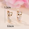 Wish Personality Design Sense Champagne Gold and White Diamond Fox Ear Buckle