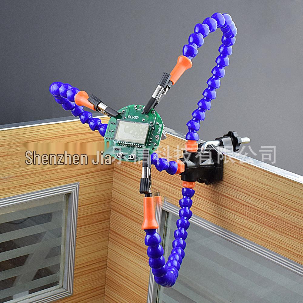 Three-Jaw Device with Tri-Color Light, USB, and 3x Magnifier for Model Airplane Repair