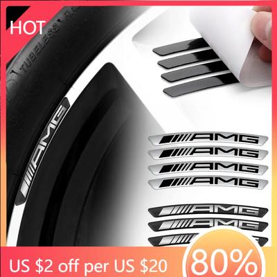 Car Sticker 4pcs Aluminum Car Wheel Hub Badge Tire Rim Sticker Decor Accessorie For Mercedes Benz E C G M R S Class W204 W212 GL