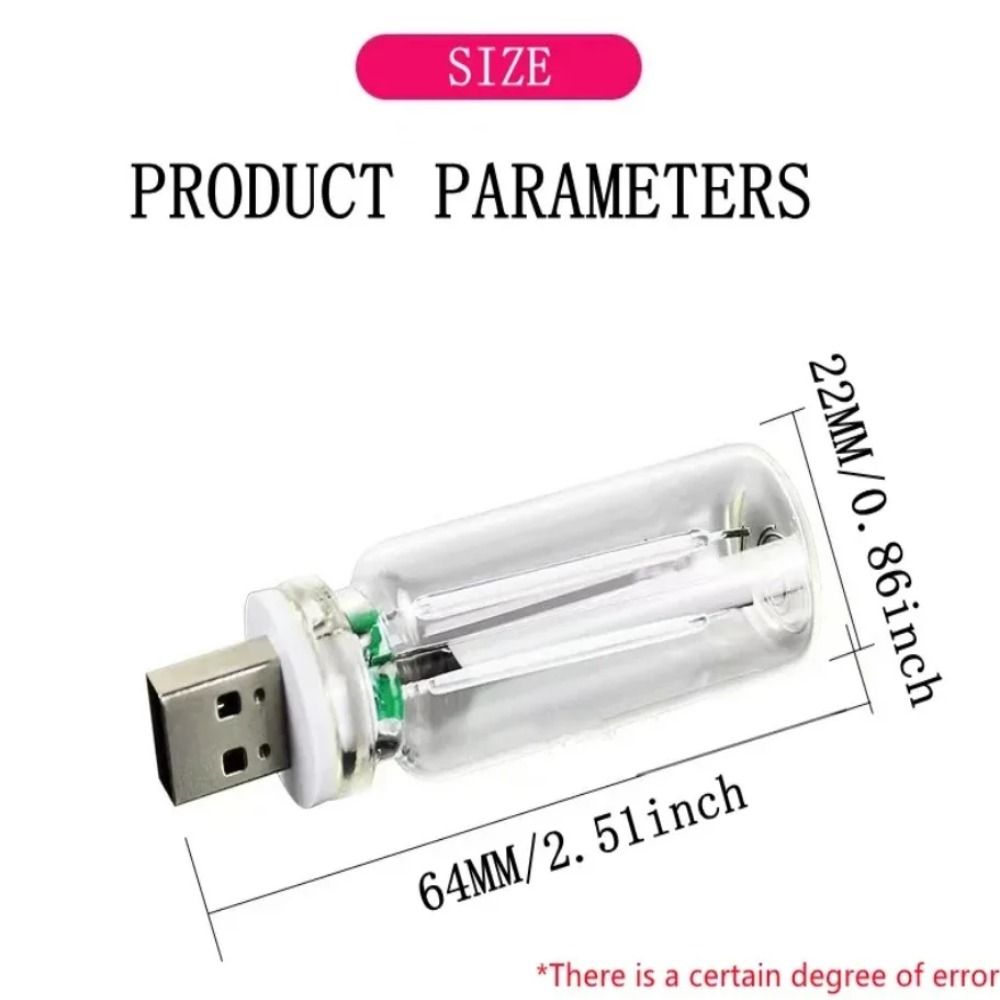 2Pcs Eye Protection LED Filament Glass Bulb Glass Material USB LED Bulb Car Decoration