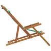 Folding Beach Chair with Leaf Pattern Solid Eucalyptus Wood Frame Fabric Seat