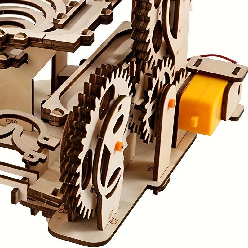 1 Set Wooden Puzzle Brain Teaser Model Kit with Interlocking Gears