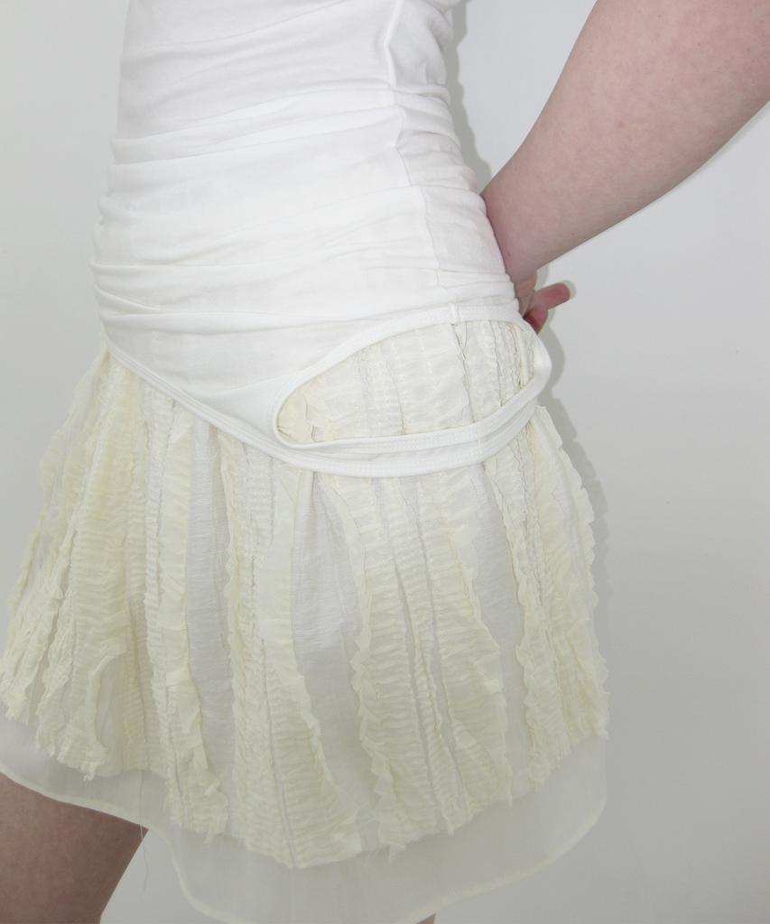 Kasel Ripple Layered Skirts, Ivory