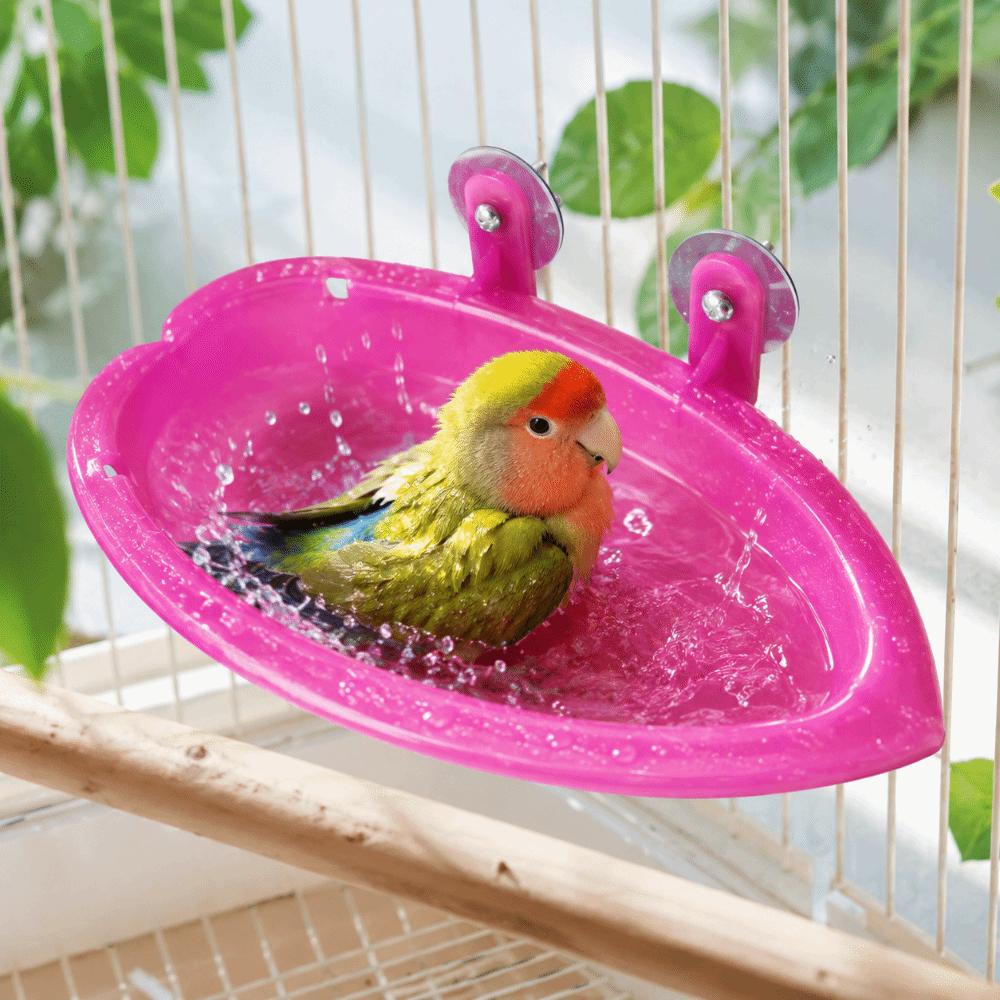 Multifunctional Bird Bath Shower Swimming Pool Food Box Parrot Bath Basin Large Capacity Durable Bird Drinking Bowl