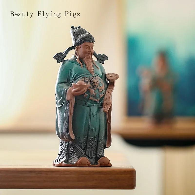 1PCS Ceramic Fortune and Longevity Crafts Chinese Retro Lucky Ornament Home Desktop Entrance Living Room Accessories Gifts