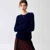 Women's Autumn/Winter Cable Knit Round Neck Pullover Sweater, Long Sleeve, 7-Gauge.
