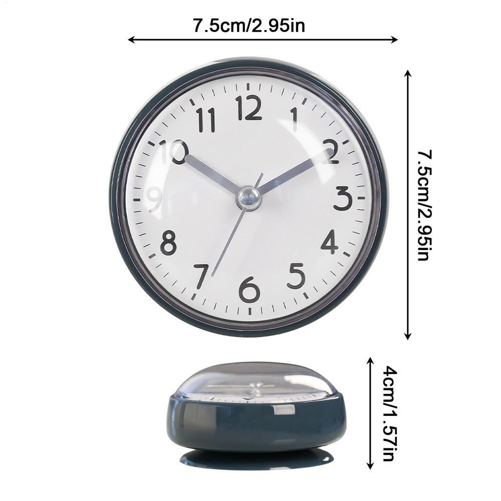 Bathroom Clock Waterproof Suction Cup Waterproof Battery Operated Alarm 3 Inches Small Clock for Bathroom for Home Office Living