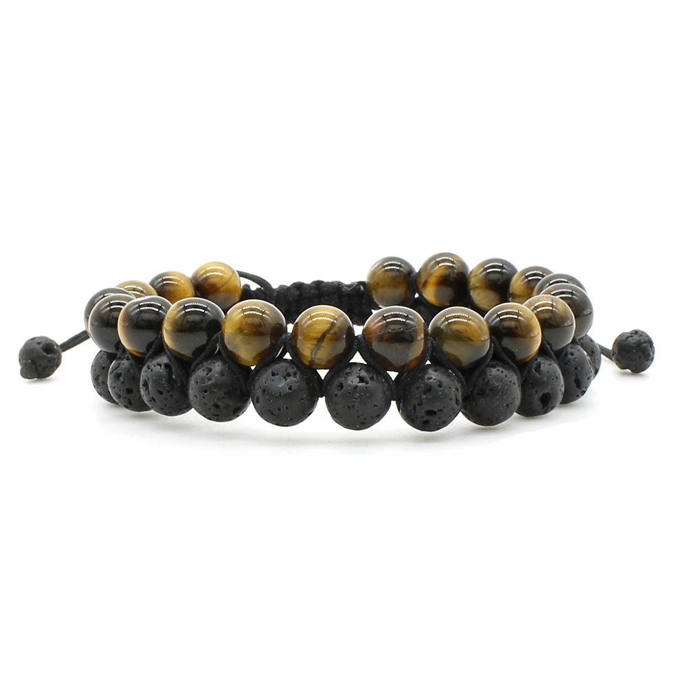 

JYL TS Bracelet Bohemian Set Clay Style Offers Unique Charm And Luck Yellow tiger eye volcanic світло-блакитного кольору