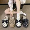 Winter Women's Velvet Cotton Slippers New Indoor Home Warm Confinement Non-slip Wool Slippers