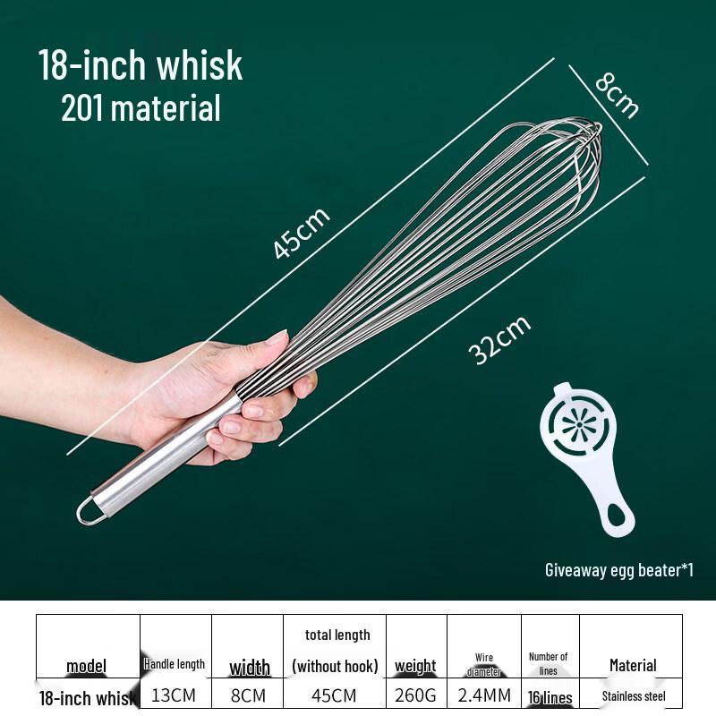 RuHan 304 Stainless Steel Manual Whisk
