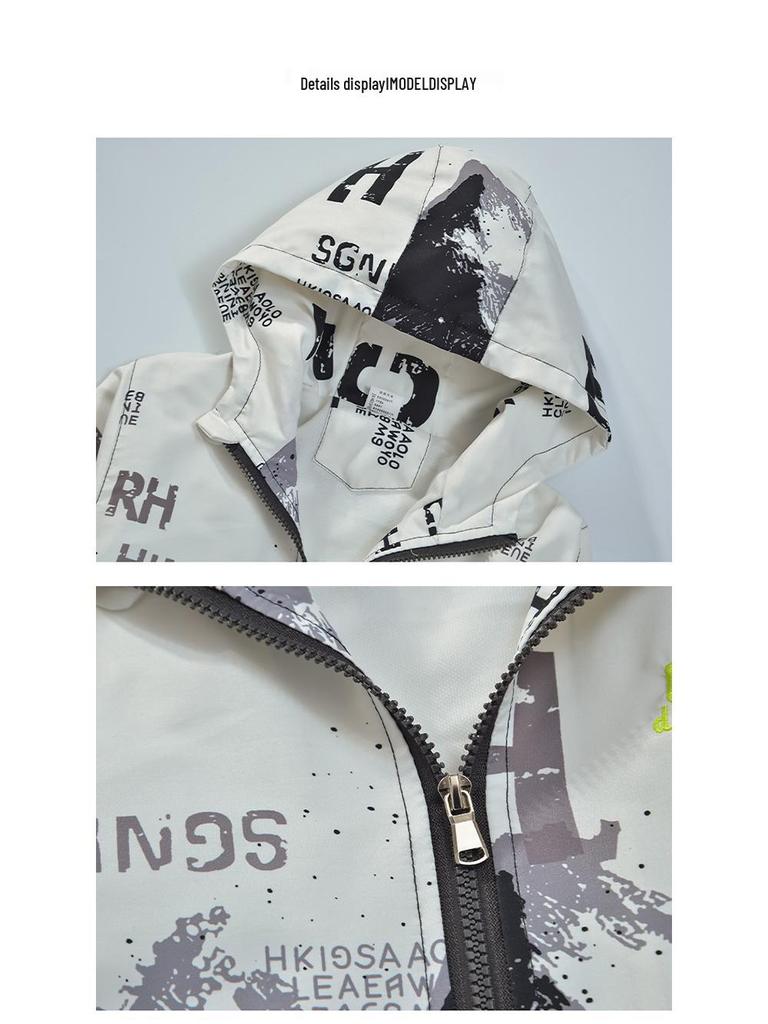 2025 New Boys' Gradient Windbreaker: Trendy Spring & Autumn Outerwear