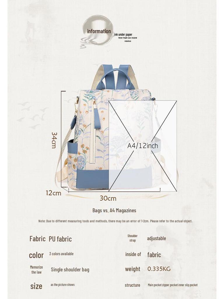 Women's 2025 Large Capacity PU Fabric Fashion Print Backpack - New Multifunctional & Portable Design