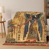 Egyptian Mythological mural pictograph Flannel Blanket Soft Warm Blanket Throw Blanket for Bedroom Living Room Bed Travel Picnic