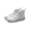 Li Ning Slip Resistant, Abrasion Resistant, Lightweight High Top Canvas Shoes Women's White Yellow AGCP338-4