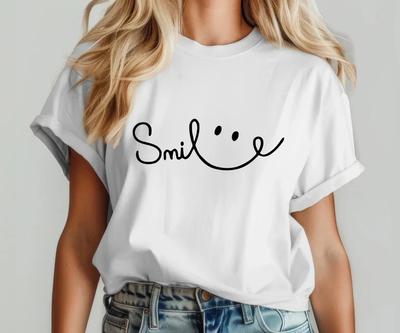 Positive Smile Face T-Shirt Inspirational Graphic Tee