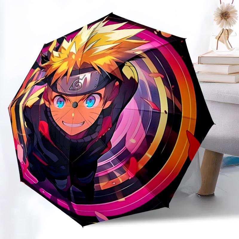 1pc Naruto Anime Automatic Open/close Folding Portable Umbrella with 8-Rib Structure for Women/Men, All-Season Use  a0901107