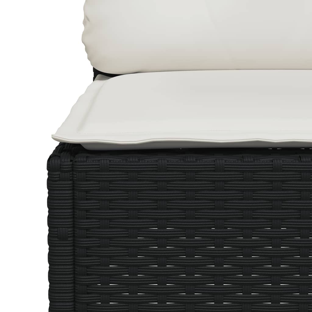 Vidaxl 5-Cz. Garden Lounge Set, Cushions, Black PE Rattan